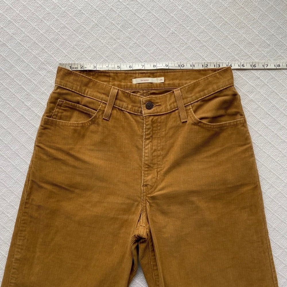 Levi's '94 Baggy Corduroy Pants Camel High Rise Straight Leg Womens W26 L31‎ - Picture 9 of 10